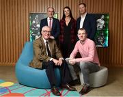 9 February 2018; The definitive GAA sports series returns to TG4 in the spring with a new hour long format. Featuring five GAA personalities whose dramatic, event packed stories demand the longer programme duration to do them justice. These Laochra radiate genuine star quality and are already celebrated as sporting legends. But the series reveals deeper, fresh and sometimes unexpected insights into the lives of these icons, their relationship to their sport and the world around them. While their sporting careers continue to provide the core narratives that have been essential to Laochra Gael’s popularity down the years, this new series edges the envelope well beyond the four white lines. It’s gripping personal storylines compel its viewers to travel with it towards territory unique to the GAA television landscape. Pictured are, from left, Pádhraic Ó Ciardha, Leascheannasaí TG4, Tyrone manager Micky Harte, Cork Camogie player Ashling Thompson, former Meath footballer Graham Geraghty, and former Tipperary hurler Lar Corbett, at Croke Park in Dublin. Photo by Seb Daly/Sportsfile