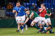 9 February 2018; Sean Masterson of Ireland is tackled by Niccolò Casilio of Italy during the U20 Six Nations Rugby Championship match between Ireland and Italy at Donnybrook Stadium in Dublin. Photo by Piaras Ó Mídheach/Sportsfile