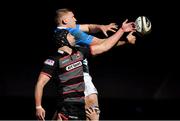 9 February 2018; Ross Molony of Leinster contests a lineout with Fraser McKenzie of Edinburgh during the Guinness PRO14 Round 14 match between Edinburgh Rugby and Leinster at Myreside, in Edinburgh, Scotland. Photo by Brendan Moran/Sportsfile