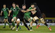 9 February 2018; Eoghan Masterson of Connacht is tackled by Rob McCusker, left, and James King of Ospreys during the Guinness PRO14 Round 14 match between Connacht and Ospreys at the Sportsground in Galway. Photo by Matt Browne/Sportsfile