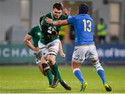 9 February 2018; Ronan Foley of Ireland is tackled by Michelangelo Biondelli of Italy during the U20 Six Nations Rugby Championship match between Ireland and Italy at Donnybrook Stadium, in Dublin. Photo by Piaras Ó Mídheach/Sportsfile