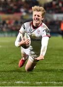 9 February 2018; Robert Lyttle of Ulster goes over for his side's seventh try during the Guinness PRO14 Round 14 match between Ulster and Southern Kings at Kingspan Stadium in Belfast. Photo by Oliver McVeigh/Sportsfile