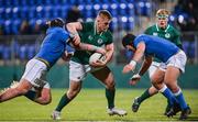9 February 2018; Jordan Duggan of Ireland is tackled by Leonardo Mariottini, left, and Niccolò Taddia of Italy during the U20 Six Nations Rugby Championship match between Ireland and Italy at Donnybrook Stadium, in Dublin. Photo by Piaras Ó Mídheach/Sportsfile