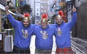 10 February 2018; Italy supporters, from left, Levratti Michael, Garvtti Eros, and Frigeri Massimilano, in Temple Bar ahead of the Six Nations Rugby Championship match between Ireland and Italy at the Aviva Stadium in Dublin. Photo by Piaras Ó Mídheach/Sportsfile