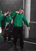 10 February 2018; Dan Leavy arrives prior to the Six Nations Rugby Championship match between Ireland and Italy at the Aviva Stadium in Dublin.Photo by Brendan Moran/Sportsfile