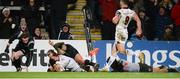 9 February 2018; Craig Gilroy of Ulster celebrating as he scores his side's 4th try during the Guinness PRO14 Round 14 match between Ulster and Southern Kings at Kingspan Stadium, in Belfast.  Photo by Oliver McVeigh/Sportsfile
