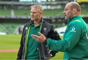 10 February 2018; Ireland head coach Joe Schmidt and captain Rory Best prior to the Six Nations Rugby Championship match between Ireland and Italy at the Aviva Stadium in Dublin. Photo by David Fitzgerald/Sportsfile