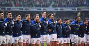 10 February 2018; The Italian team sing the national anthem prior to the Six Nations Rugby Championship match between Ireland and Italy at the Aviva Stadium in Dublin.