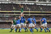 10 February 2018; Conor Murray of Ireland wins a line-out during the Six Nations Rugby Championship match between Ireland and Italy at the Aviva Stadium in Dublin. Photo by Seb Daly/Sportsfile