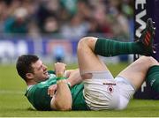 10 February 2018; Robbie Henshaw of Ireland reacts after being injury whilst scoring his side's fifth try during the Six Nations Rugby Championship match between Ireland and Italy at the Aviva Stadium in Dublin. Photo by Seb Daly/Sportsfile