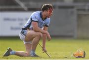 10 February 2018; Tommy Grimes of Na Piarsaigh after sustaining a head injury during the AIB GAA Hurling All-Ireland Senior Club Championship Semi-Final match between Na Piarsaigh and Slaughtneil at Parnell Park in Dublin. Photo by Eóin Noonan/Sportsfile
