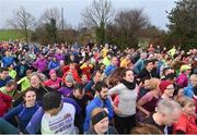 10 February 2018; parkrun participants pictured at the Marlay Park parkrun where Vhi hosted a special event to celebrate their partnership with parkrun Ireland. Vhi ambassador and Olympian David Gillick was on hand to lead the warm up for parkrun participants before completing the 5km free event. Parkrunners enjoyed refreshments post event at the Vhi Relaxation Area where a physiotherapist took participants through a post event stretching routine. parkrun in partnership with Vhi support local communities in organising free, weekly, timed 5k runs every Saturday at 9.30am. To register for a parkrun near you visit www.parkrun.ie. Photo by Seb Daly/Sportsfile