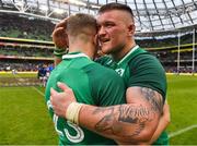 10 February 2018; Jordan Larmour, left, and Andrew Porter of Ireland after the Six Nations Rugby Championship match between Ireland and Italy at the Aviva Stadium in Dublin. Photo by Brendan Moran/Sportsfile