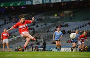 10 February 2018; Eimear Scally of Cork scores her side's first goal from a penalty during the Lidl Ladies Football National League Division 1 match between Dublin and Cork at Croke Park in Dublin. Photo by Piaras Ó Mídheach/Sportsfile
