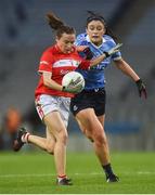 10 February 2018; Melissa Duggan of Cork in action against Olwen Carey of Dublin during the Lidl Ladies Football National League Division 1 match between Dublin and Cork at Croke Park in Dublin. Photo by Piaras Ó Mídheach/Sportsfile
