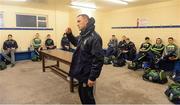 10 February 2018; Meath Manager Andy McEntee explains to Meath players that their Allianz Football League Division 2 Round 3 match between Cavan and Meath is called off because of the heavy rain at Kingspan Breffni Park in Cavan. Photo by Oliver McVeigh/Sportsfile