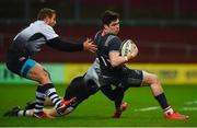 10 February 2018; Alex Wootton of Munster is tackled by Ciaran Gaffney, and Giulio Bisegni, left, of Zebre during the Guinness PRO14 Round 14 match between Munster and Zebre at Thomond Park in Limerick. Photo by Diarmuid Greene/Sportsfile