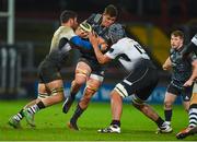 10 February 2018; Gerbrandt Grobler of Munster is tackled by Renato Giammarioli, left, and Leonard Krumov of Zebre during the Guinness PRO14 Round 14 match between Munster and Zebre at Thomond Park in Limerick. Photo by Diarmuid Greene/Sportsfile