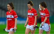 10 February 2018; Cork players, from left, Eimear Scally, Doireann O'Sullivan, and Ciara O’Sullivan leave the field after the Lidl Ladies Football National League Division 1 match between Dublin and Cork at Croke Park in Dublin. Photo by Piaras Ó Mídheach/Sportsfile