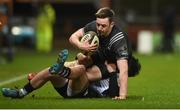 10 February 2018; Darren Sweetnam of Munster is tackled by Rory Parata of Zebre during the Guinness PRO14 Round 14 match between Munster and Zebre at Thomond Park in Limerick. Photo by Diarmuid Greene/Sportsfile