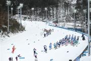 11 February 2018; A general view of competitors including Thomas Westgard of Ireland during the 30km Duathlon on day two of the Winter Olympics at the Alpensia Cross-Country Skiing Centre in Pyeongchang-gun, South Korea. Photo by Ramsey Cardy/Sportsfile