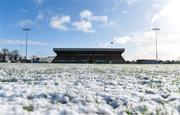 11 February 2018; A general view of snow on the pitch in Grattan Park prior to the Allianz Football League Division 1 Round 3 match between Monaghan and Kerry at Páirc Grattan in Inniskeen, Monaghan. Photo by Brendan Moran/Sportsfile
