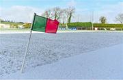 11 February 2018; A general view of snow on the pitch in Grattan Park prior to the Allianz Football League Division 1 Round 3 match between Monaghan and Kerry at Páirc Grattan in Inniskeen, Monaghan. Photo by Brendan Moran/Sportsfile