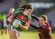 11 February 2018; Rachel Kearns of Mayo in action against Charlotte Cooney of Galway during the Lidl Ladies Football National League Division 1 Round 3 match between Galway and Mayo at Pearse Stadium in Galway. Photo by Diarmuid Greene/Sportsfile