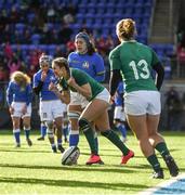 11 February 2018; Megan Williams of Ireland celebrates after scoring her side's first try during the Women's Six Nations Rugby Championship match between Ireland and Italy at Donnybrook Stadium in Dublin. Photo by David Fitzgerald/Sportsfile