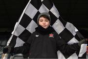 11 February 2018; Dundalk supporter Joe McKenna, age 9, from Dundalk, prior to the President's Cup match between Dundalk and Cork City at Oriel Park in Dundalk, Co Louth. Photo by Seb Daly/Sportsfile
