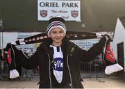11 February 2018; Dundalk supporter Pearse Murphy, age 9, from Blackrock, Co Louth, prior to the President's Cup match between Dundalk and Cork City at Oriel Park in Dundalk, Co Louth. Photo by Seb Daly/Sportsfile