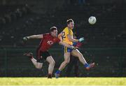 11 February 2018; Ian Kilbride of Roscommon in action against Niall Donnelly of Down during the Allianz Football League Division 2 Round 3 match between Roscommon and Down at Dr. Hyde Park in Roscommon. Photo by Daire Brennan/Sportsfile