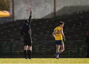 11 February 2018; Referee Seán Hurson shows Ian Kilbride of Roscommon a red card during the Allianz Football League Division 2 Round 3 match between Roscommon and Down at Dr. Hyde Park in Roscommon. Photo by Daire Brennan/Sportsfile