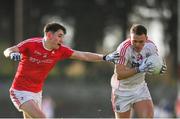 11 February 2018; Stephen Sherlock of Cork in action against Fergal Donohue of Louth during the Allianz Football League Division 2 Round 3 match between Cork and Louth at Páirc Ui Rinn in Cork. Photo by Eóin Noonan/Sportsfile