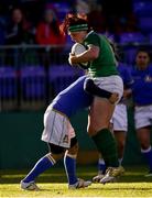 11 February 2018; Lindsay Peat of Ireland is tackled by Isabella Locatelli of Italy during the Women's Six Nations Rugby Championship match between Ireland and Italy at Donnybrook Stadium in Dublin. Photo by David Fitzgerald/Sportsfile