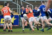 11 February 2018; Ethan Rafferty of Armagh shooting to score his side's only goal during the Allianz Football League Division 3 Round 3 match between Armagh and Longford at the Athletic Grounds in Armagh. Photo by Oliver McVeigh/Sportsfile
