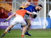 11 February 2018; Diarmuid Masterson of Longford in action against Patrick Burns of Armagh during the Allianz Football League Division 3 Round 3 match between Armagh and Longford at the Athletic Grounds in Armagh. Photo by Oliver McVeigh/Sportsfile
