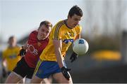 11 February 2018; Ciarán Lennon of Roscommon in action against Brendan McArdle of Down during the Allianz Football League Division 2 Round 3 match between Roscommon and Down at Dr. Hyde Park in Roscommon. Photo by Daire Brennan/Sportsfile