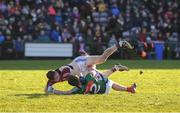 11 February 2018; Cillian O'Connor of Mayo and Eoghan Kerin of Galway tussle off the ball during the Allianz Football League Division 1 Round 3 match between Galway and Mayo at Pearse Stadium in Galway. Photo by Diarmuid Greene/Sportsfile
