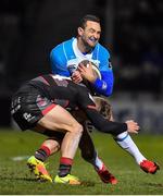 9 February 2018; Dave Kearney of Leinster is tackled by Darcy Graham of Edinburgh during the Guinness PRO14 Round 14 match between Edinburgh Rugby and Leinster at Myreside, in Edinburgh, Scotland. Photo by Brendan Moran/Sportsfile