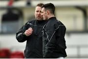 11 February 2018; Kildare manager Cian O'Neill with captain Eoin Doyle before the Allianz Football League Division 1 Round 3 match between Kildare and Tyrone at St Conleth's Park in Newbridge, Kildare. Photo by Piaras Ó Mídheach/Sportsfile