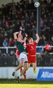 11 February 2018; Tommy Moolick of Kildare in action against Padraig McNulty and Cathal McShane, right, of Tyrone during the Allianz Football League Division 1 Round 3 match between Kildare and Tyrone at St Conleth's Park in Newbridge, Kildare. Photo by Piaras Ó Mídheach/Sportsfile