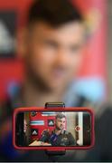 12 February 2018; Conor Oliver during a Munster Rugby press conference at University of Limerick in Limerick. Photo by Diarmuid Greene/Sportsfile