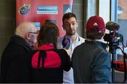 12 February 2018; Darren Sweetnam speaks to reporters during a Munster Rugby press conference at University of Limerick in Limerick. Photo by Diarmuid Greene/Sportsfile