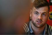 12 February 2018; Conor Oliver during a Munster Rugby press conference at University of Limerick in Limerick. Photo by Diarmuid Greene/Sportsfile