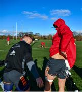 12 February 2018; Chris Cloete puts a snowball up the jacket of Gerbrandt Grobler prior to Munster Rugby squad training at the University of Limerick in Limerick. Photo by Diarmuid Greene/Sportsfile
