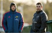 12 February 2018; Conor Oliver and James Cronin sit out Munster Rugby squad training at the University of Limerick in Limerick. Photo by Diarmuid Greene/Sportsfile
