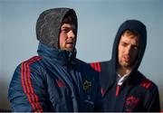 12 February 2018; Conor Oliver and Darren Sweetnam sit out Munster Rugby squad training at the University of Limerick in Limerick. Photo by Diarmuid Greene/Sportsfile