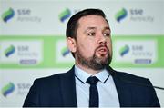 13 February 2018; John McGuinness, SSE Airtricity League Marketing Executive, during the SSE Airtricity League Launch 2018 at the Aviva Stadium in Dublin. Photo by Seb Daly/Sportsfile