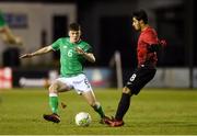 13 February 2018; Jason Knight of Republic of Ireland in action against Serkan Bakan of Turkey during the Under 17 International Friendly match between the Republic of Ireland and Turkey at Eamonn Deacy Park in Galway. Photo by Diarmuid Greene/Sportsfile